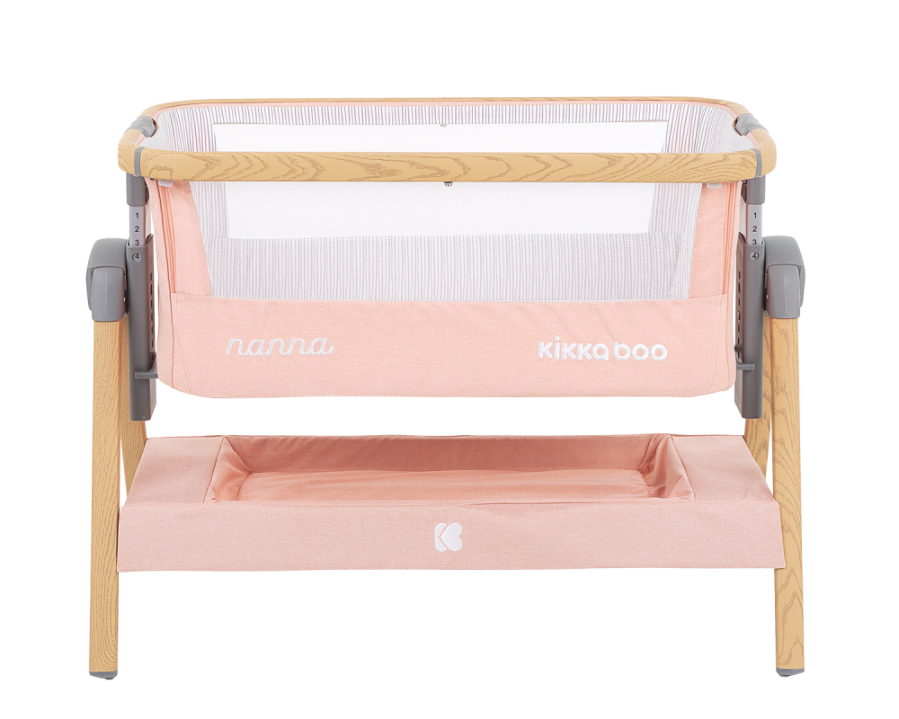 Patut Co-Sleeper KikkaBoo Nanna Pink Wood - imagine 4