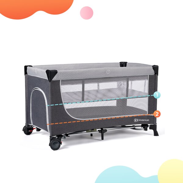 Patut Pliabil Kinderkraft Leody Grey - Modern - imagine 4