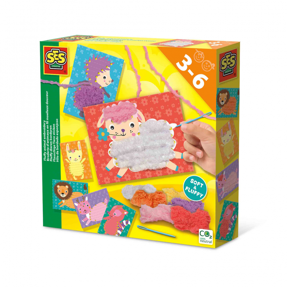 Set Brodat Animale Pufoase | Ses Creative 3-6 Ani