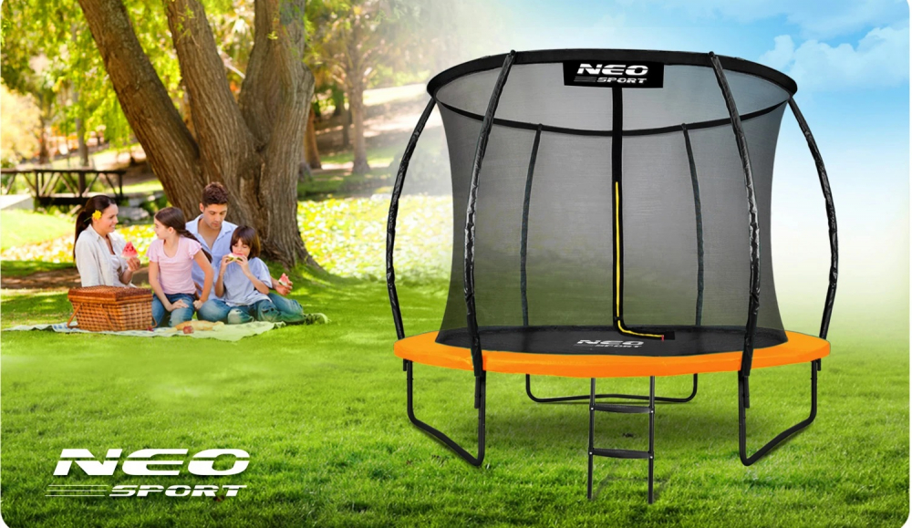 Trambulina Neo-Sport Orange 312cm cu plasă - imagine 3