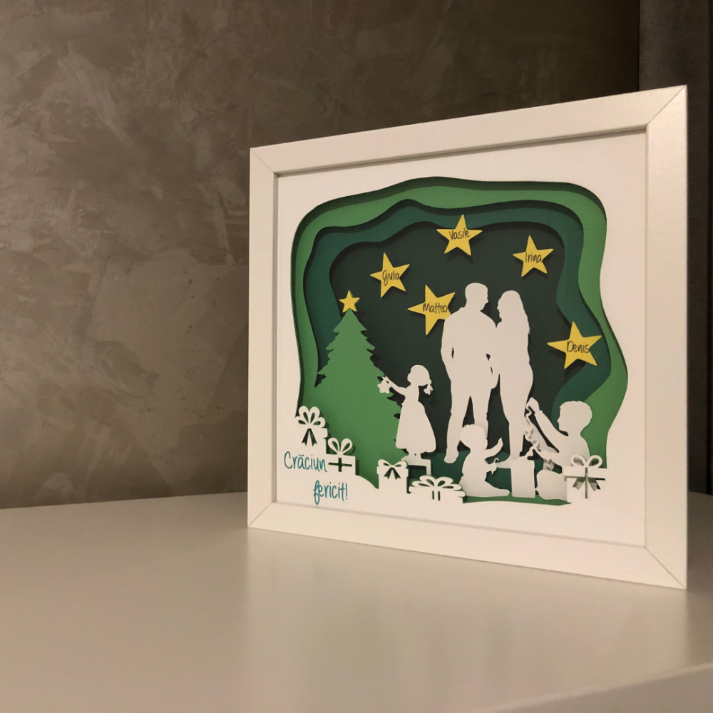 Tablou Luminos Crăciun Părinți și Copii | Noorhandmadeatelier - imagine 5