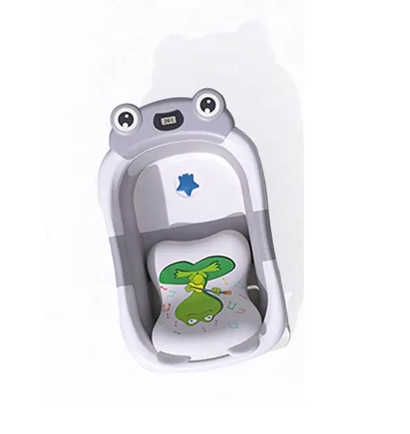 Cadita Little Mom Grey Frog - Pliabila cu Termometru - imagine 7