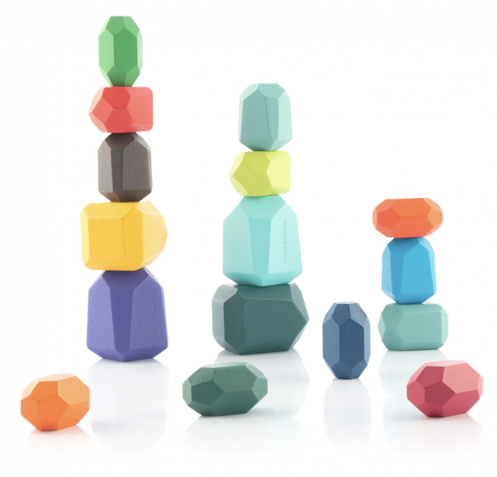 Joc Montessori Krista | 16 Pietre Lemn pentru Construit
