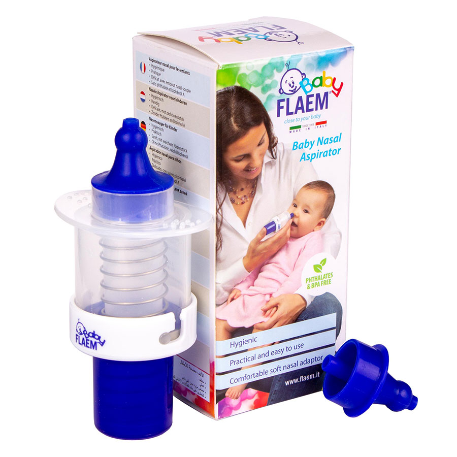 Aspirator Nazal Flaem Baby, Albastru, Igienic