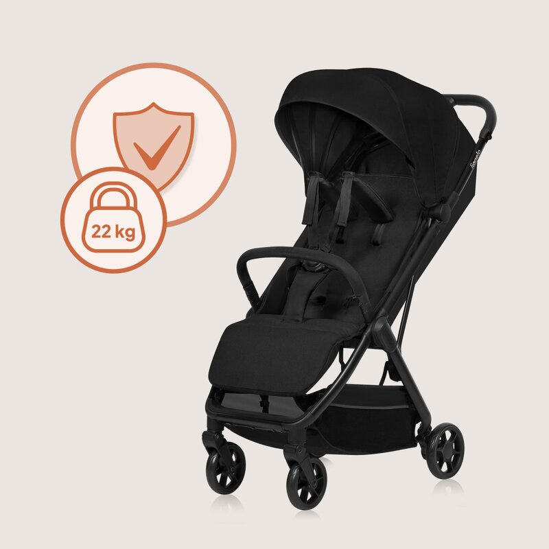 Carucior Lionelo Julie Air Negru, 7.5kg, Pliere Compacta - imagine 3
