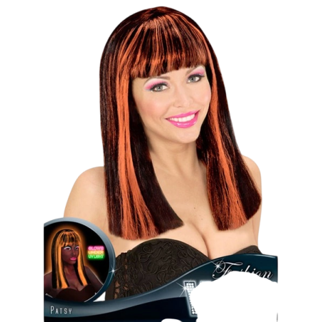 Peruca Neon Portocalie Widmann | Carnaval - imagine 3