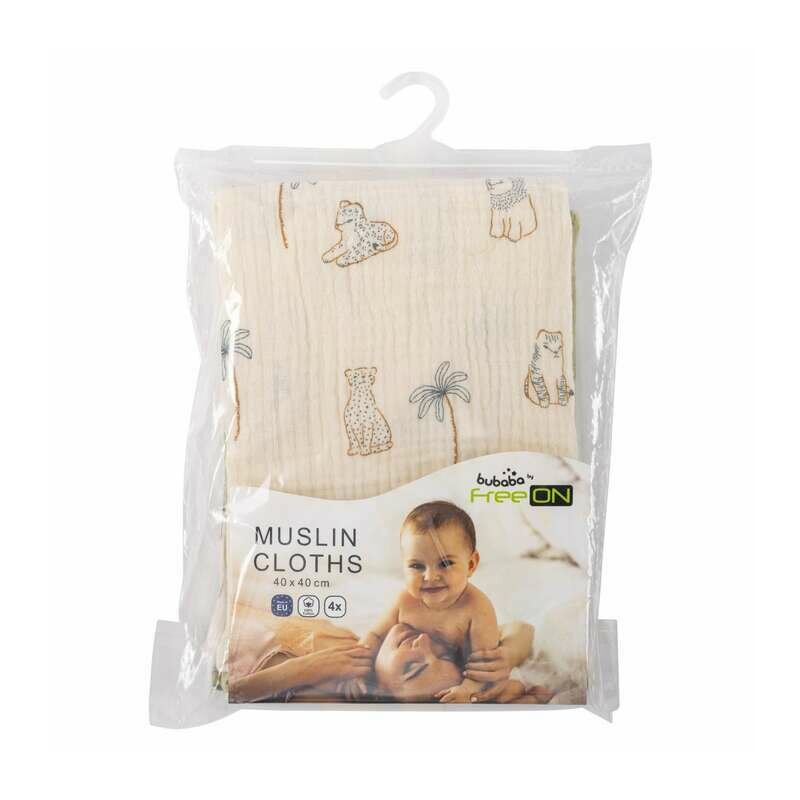 Set 4 Lavete Muselina Bubaba Delicate | GreenBeige