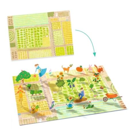 Set Stickere Ferma Djeco Reutilizabile 3D - imagine 3