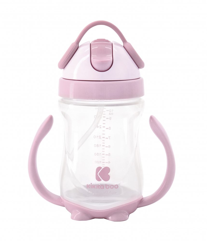 Cana Kikkaboo Sippy Pink, cu pai si manere, 300 ml - imagine 2