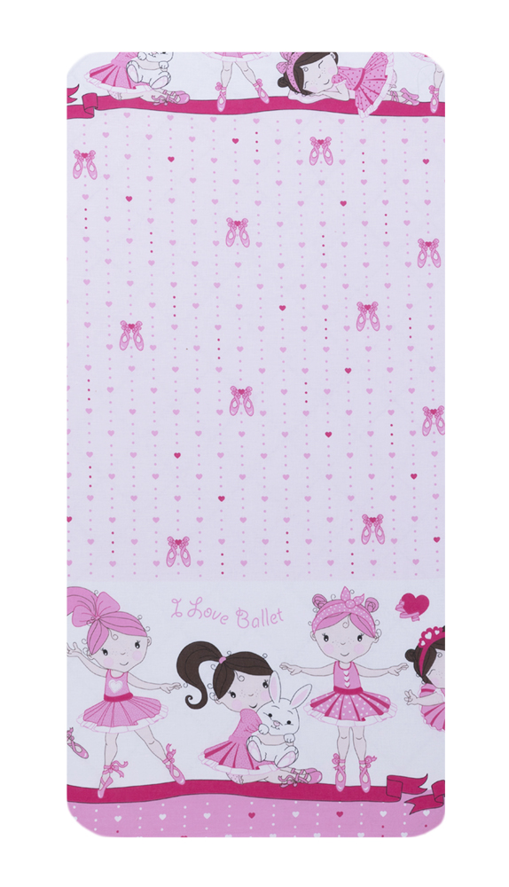 Cearceaf Bumbac 120x60 Bebe Royal Dancing Girls - imagine 2