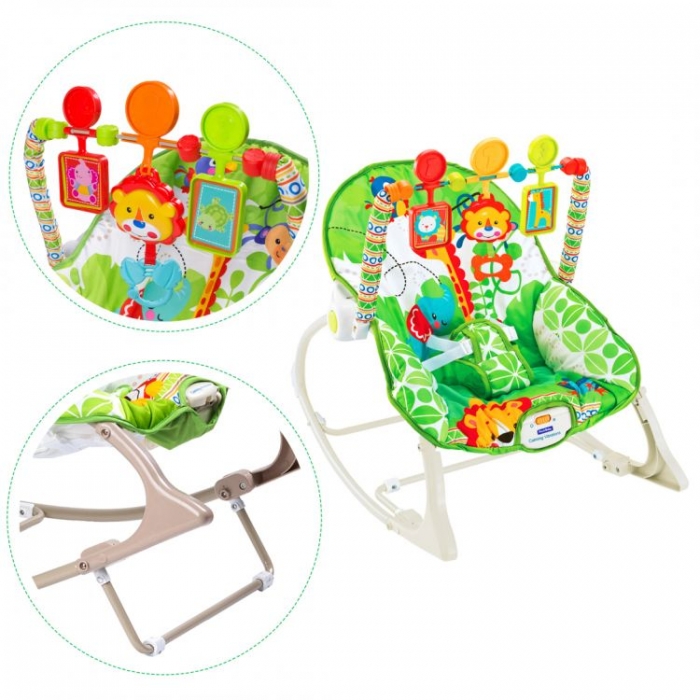 Balansoar cu vibrații 3 în 1 Ecotoys Jungla - imagine 8