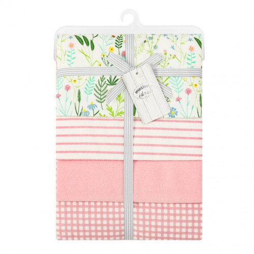 Set 4 paturici bumbac VerdeRoz | Mother's Choice - imagine 3