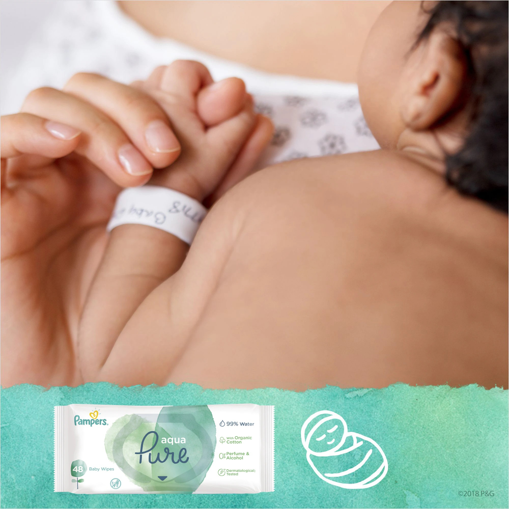 Pampers Aqua Pure Servetele Bumbac Organic - imagine 5