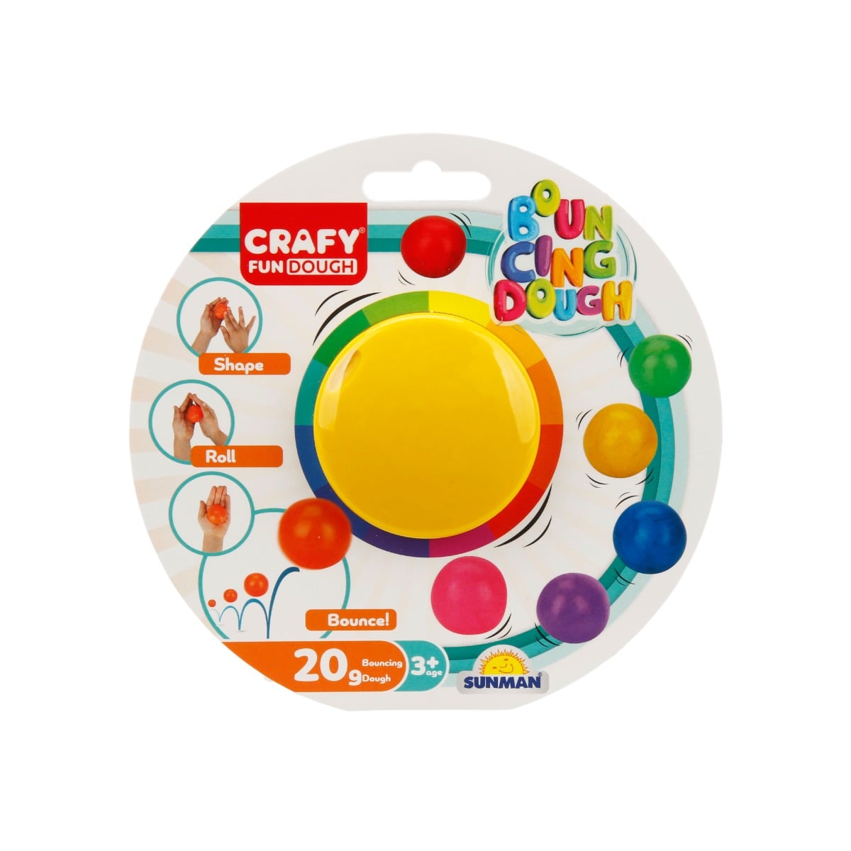 Plastilina Crafy Galben, 20 g - Non-Toxică