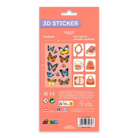 Abtibilduri 3D Fluturi Avenir | Decoratiuni 3D - imagine 3
