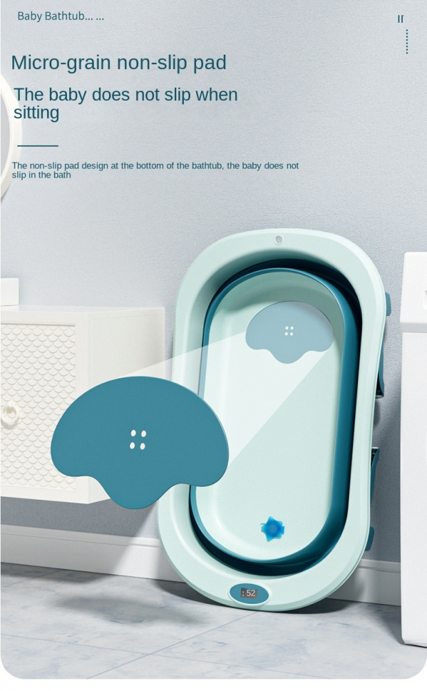 Cadita Pliabila Little Mom Dino Blue cu Termometru si Perna - imagine 7