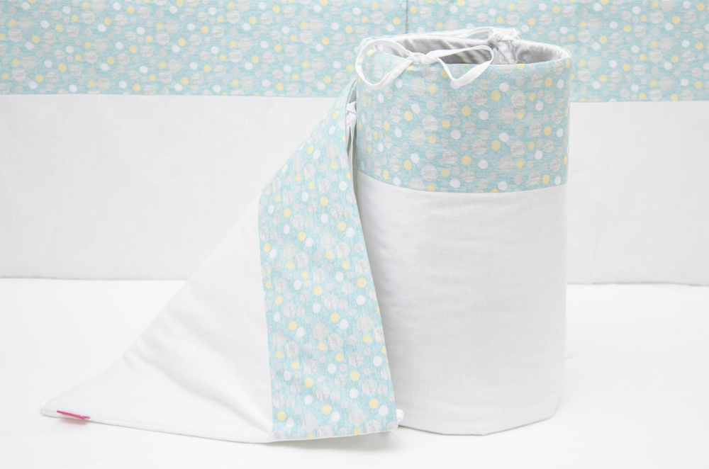 Set protecții pătuț Bubble Blue, KidsDecor, 70x140 cm