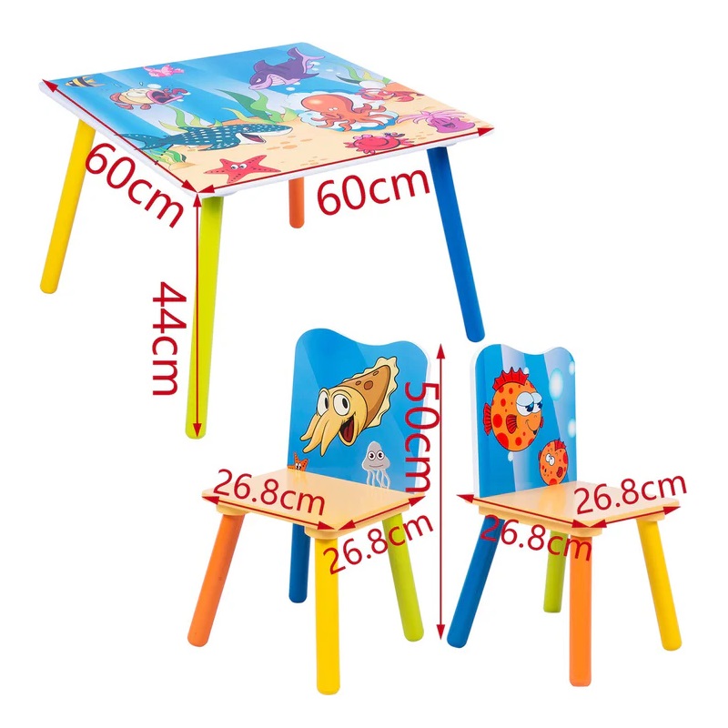 Set Masa+Scaune Copii Ocean Animals Ginger Home - imagine 3