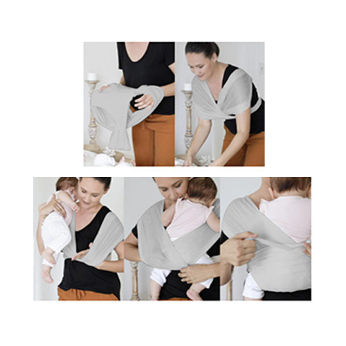 BabyJem Wrap Elastic Gri, Sistem Purtare Bebe