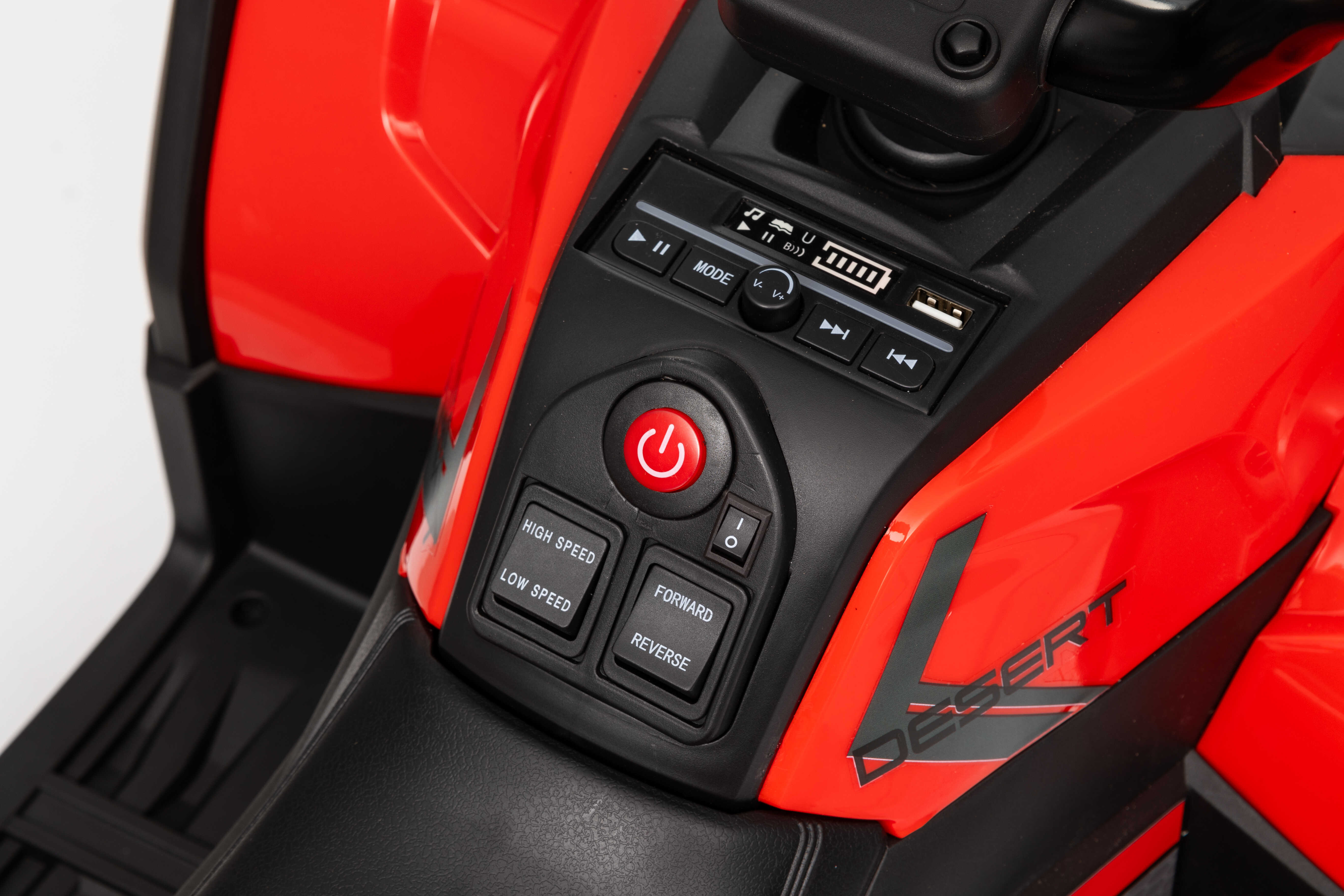 ATV electric pentru copii Mini Desert 12V 4x4 Rosu, telecomanda parentala, Bluetooth - Autokids.ro - imagine 4