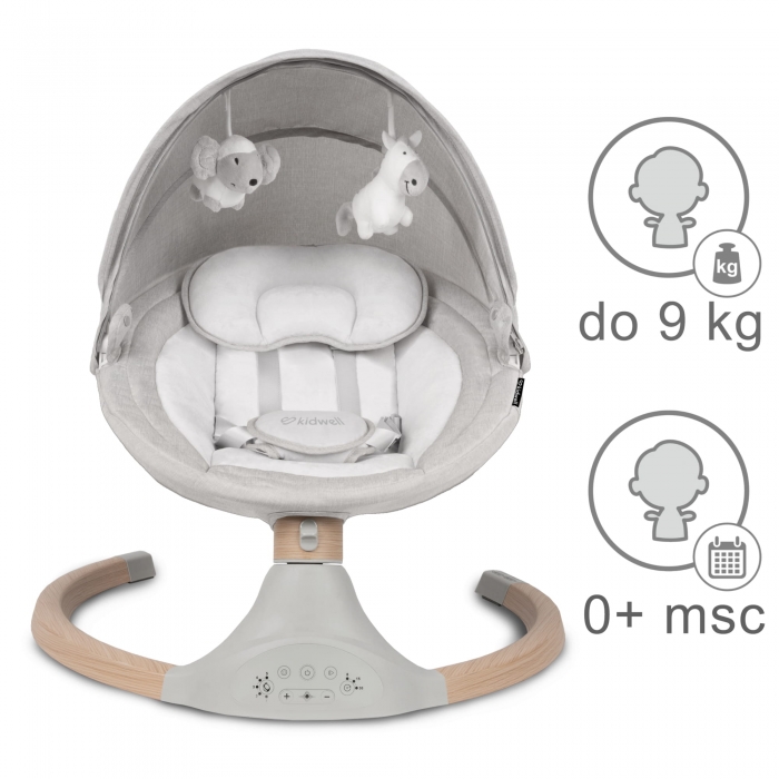 Leagan Electric Kidwell 2 în 1, Lemn, Light Melange - imagine 5