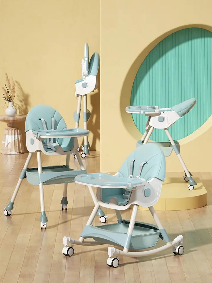 Scaun masa Little Mom 3 in 1 Balansoar Verde