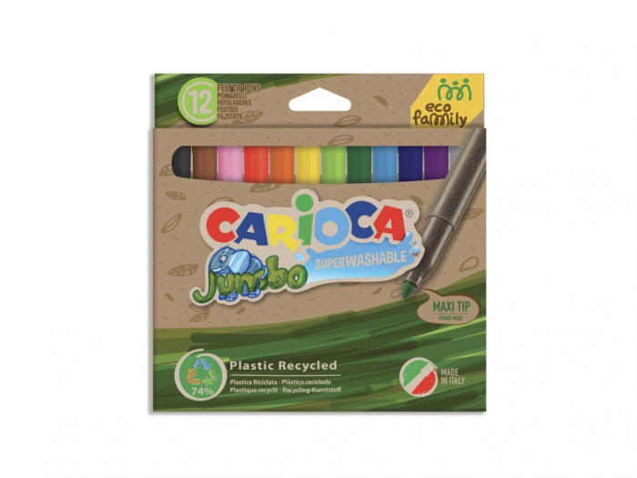 Set Carioci Jumbo EcoFamily 12 Carioci Reciclate