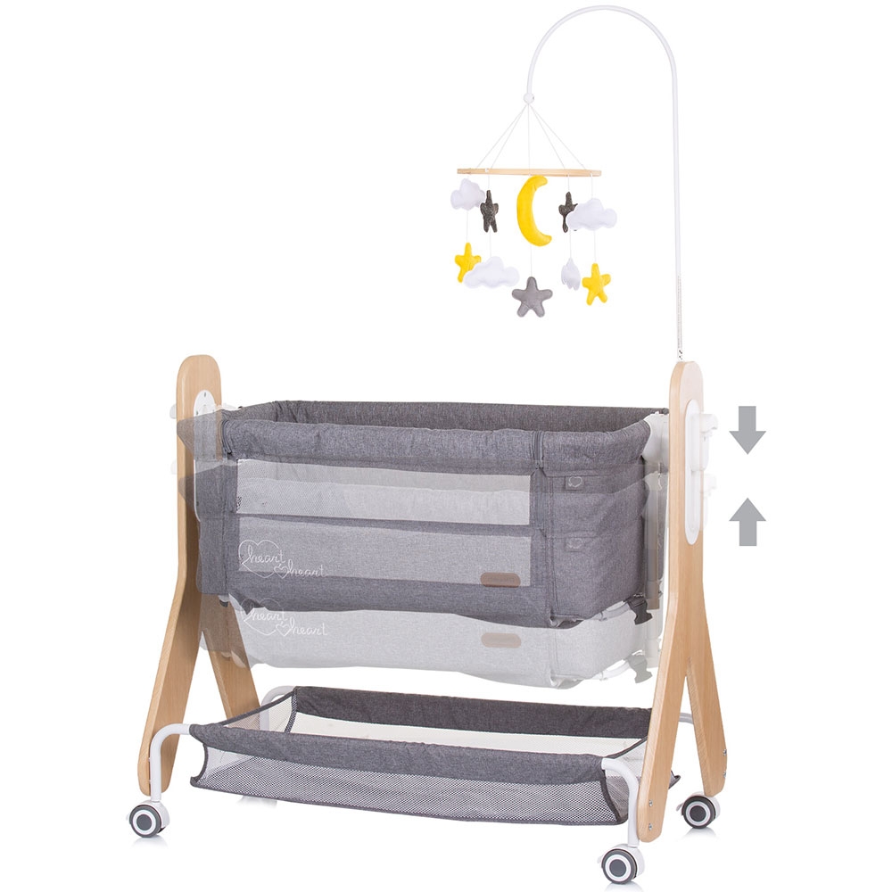 Patut Co-Sleeper Chipolino Heart 2 Heart Graphite - imagine 2