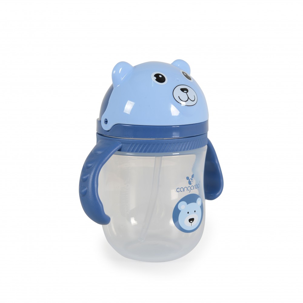 Cana cu pai Cangaroo 240ml Bear Blue Berry - imagine 2