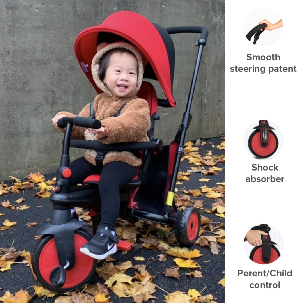 Smart Trike STR3 6in1 Rosu | Pliabila si Touch Steering
