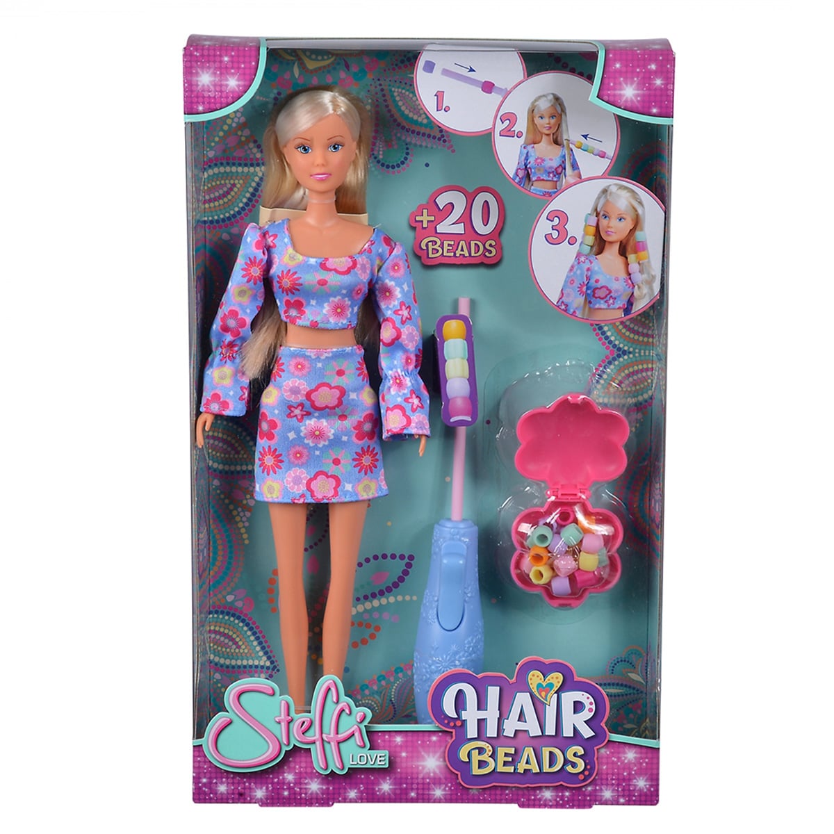 Set Papusa Steffi Love Hair Beads cu Accesorii