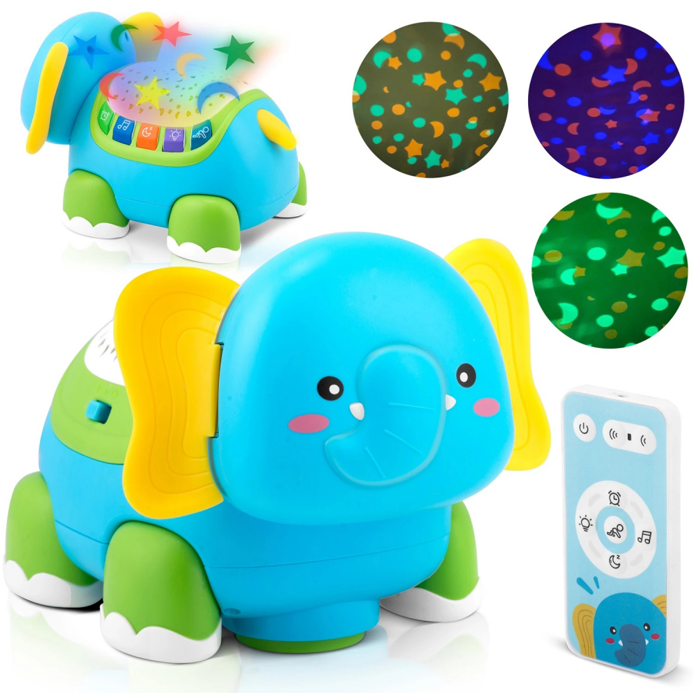 Lampa Proiector Ricokids Elefantel cu Muzică și Telecomandă - imagine 2