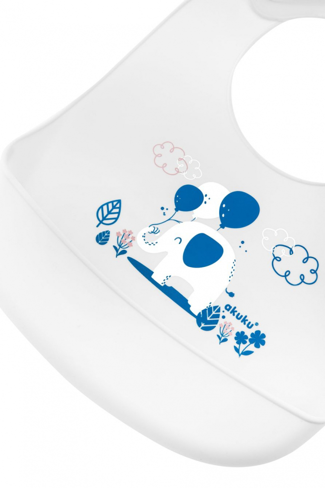 Baveta Silicon Akuku cu Buzunar, Albastru - imagine 3