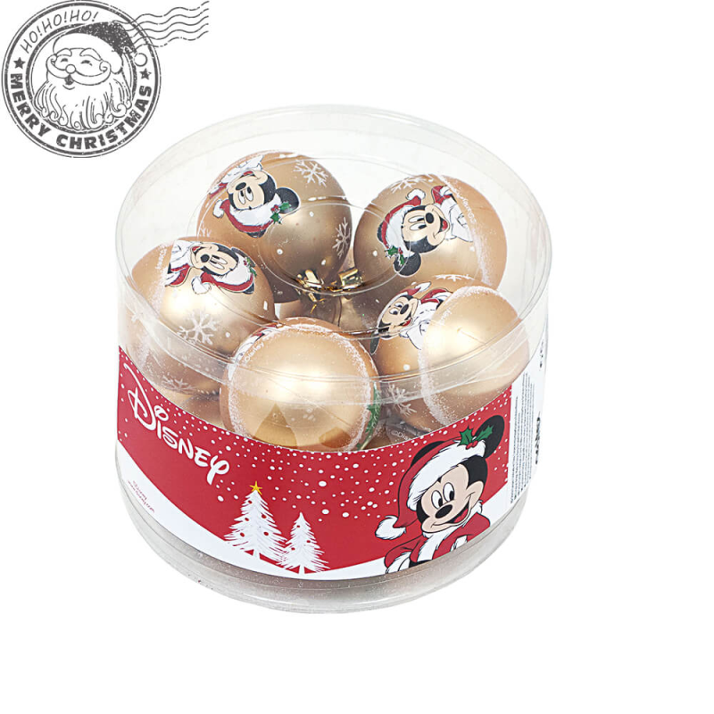 Set 10 Globuri Mickey Mouse, Aurii, 6 cm