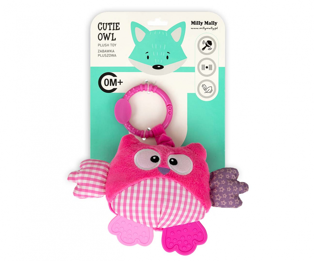 Jucărie Plus Milly Mally Cutie Owl Pink Agățătoare - imagine 4