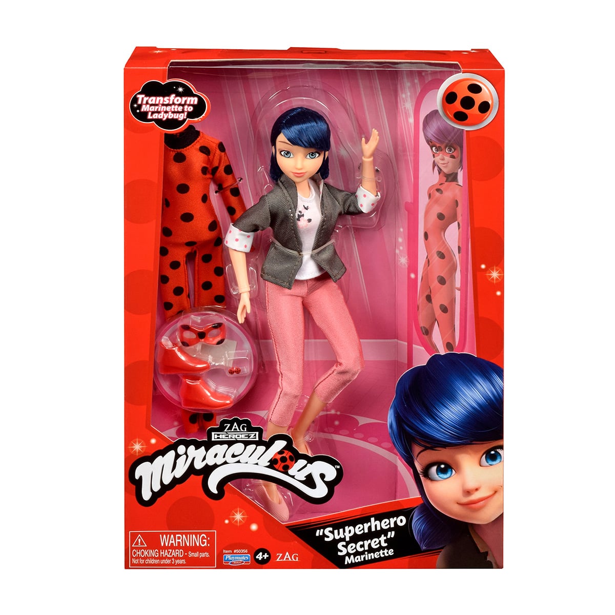 Papusa Miraculous Marinette, Transform Ladybug, 30 cm