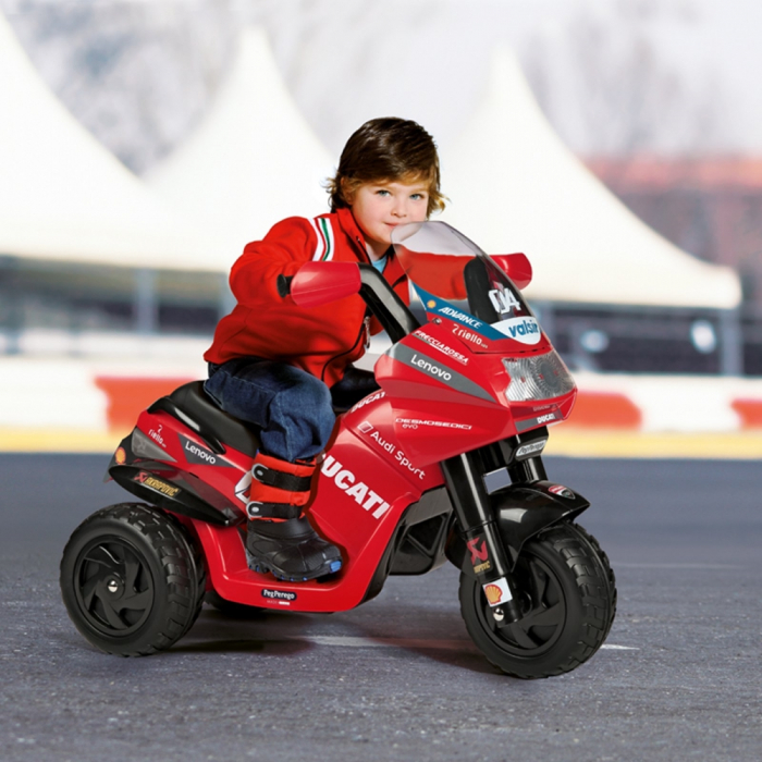 Motocicleta Peg Perego Ducati 6V, Negru-Roșu