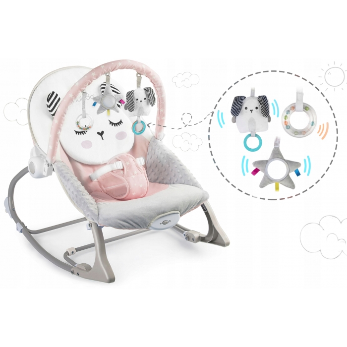 Balansoar Nukido Panda Roz cu Vibrații și Jucării - imagine 6