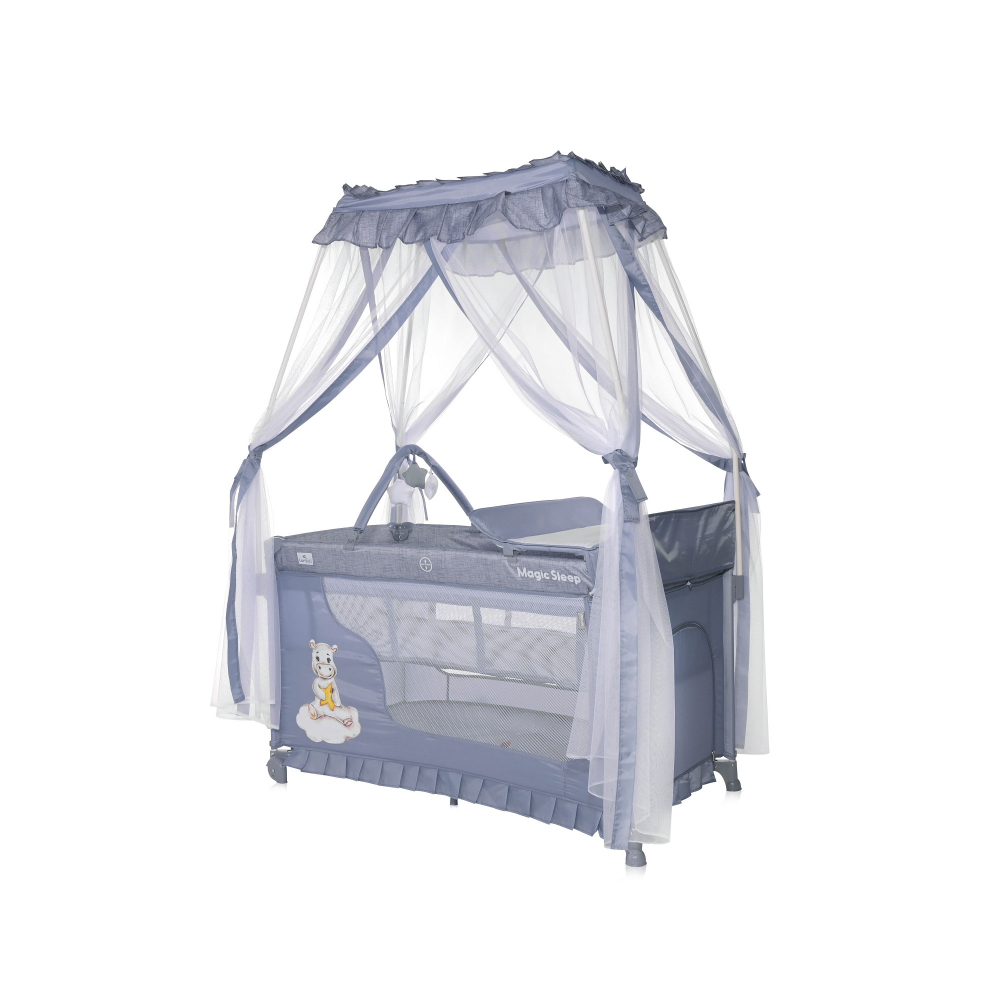Patut pliabil Magic Sleep Lorelli, Cool Grey Hippo - imagine 4