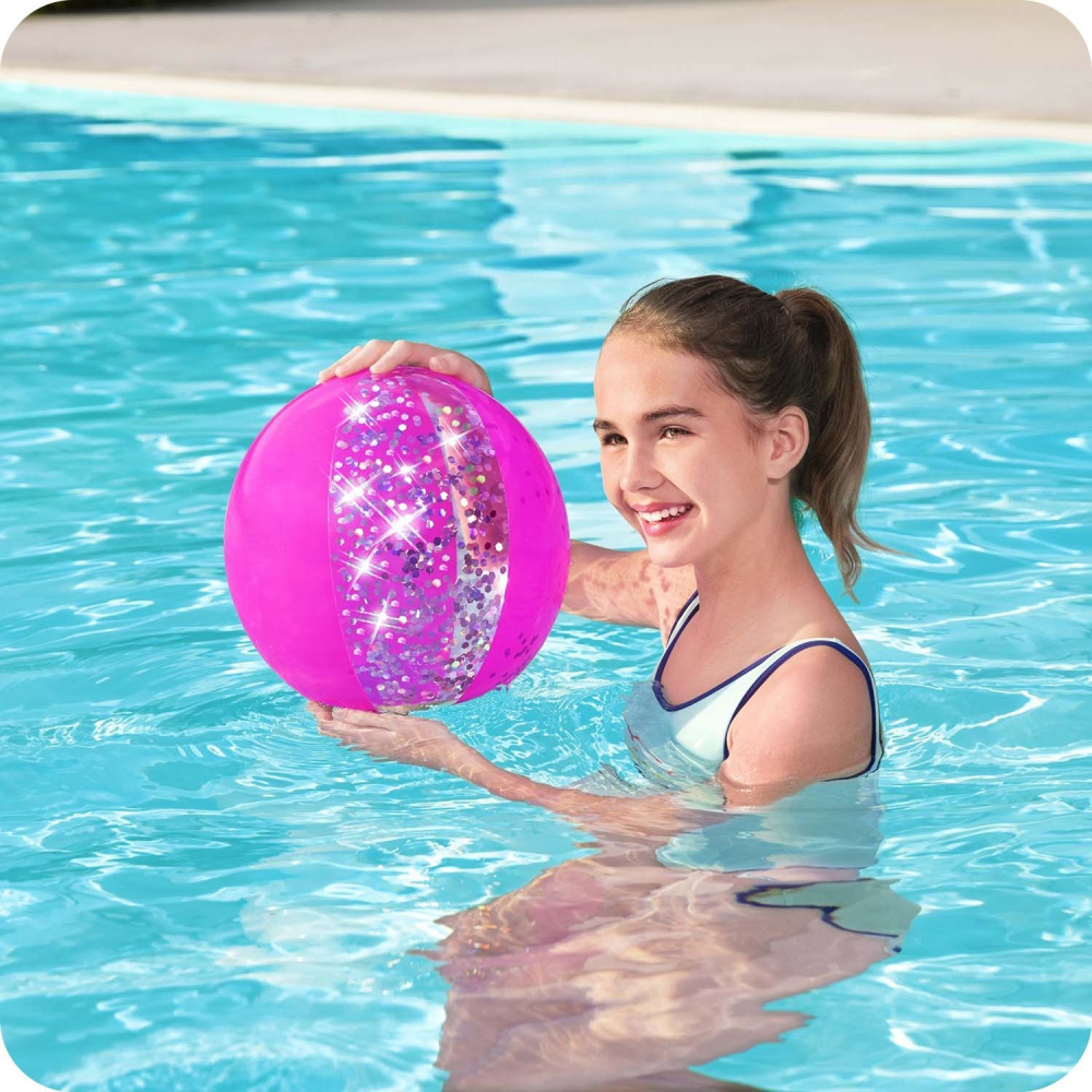 Minge Plaja Bestway Glitter Roz 41 cm - imagine 3
