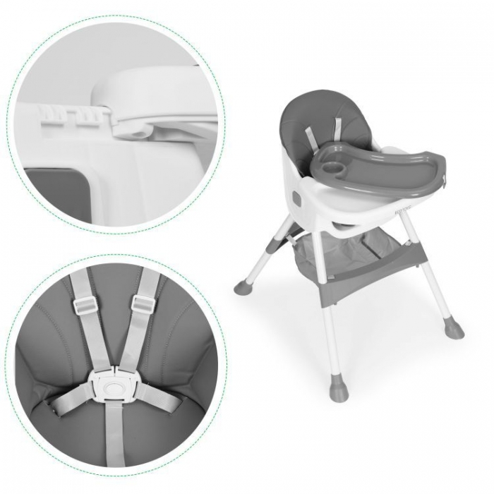 Scaun Masa Ecotoys HC521 Gri - Siguranță & Comfort - imagine 11