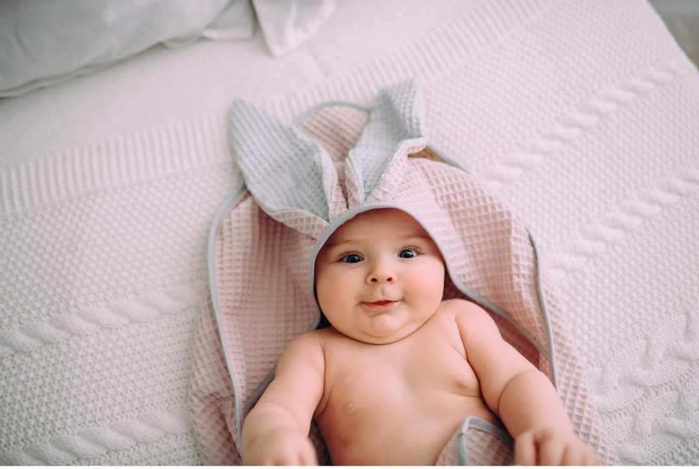 Prosop Iepuras Floo for Baby Roz, Bumbac Waffle - imagine 6