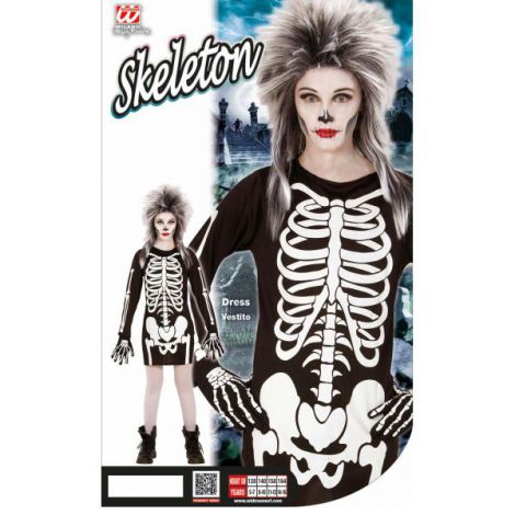 Costum Schelet Rochie Halloween Fetita Widmann - imagine 2