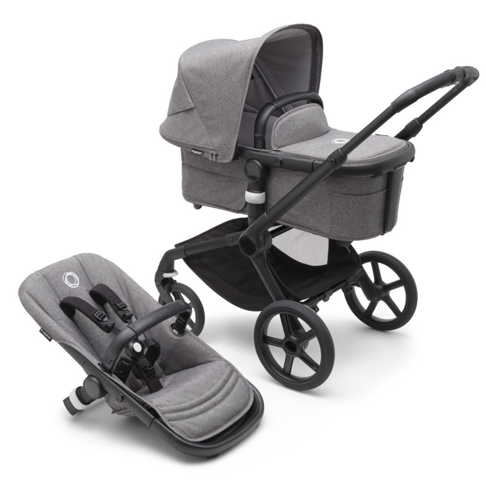 Carucior 2 in 1 Bugaboo Fox 5 Black Grey Melange - imagine 9