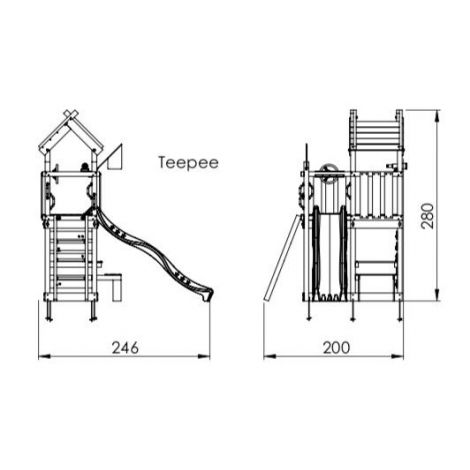 Turn Joaca Teepee Jungle Gym cu Tobogan - imagine 2