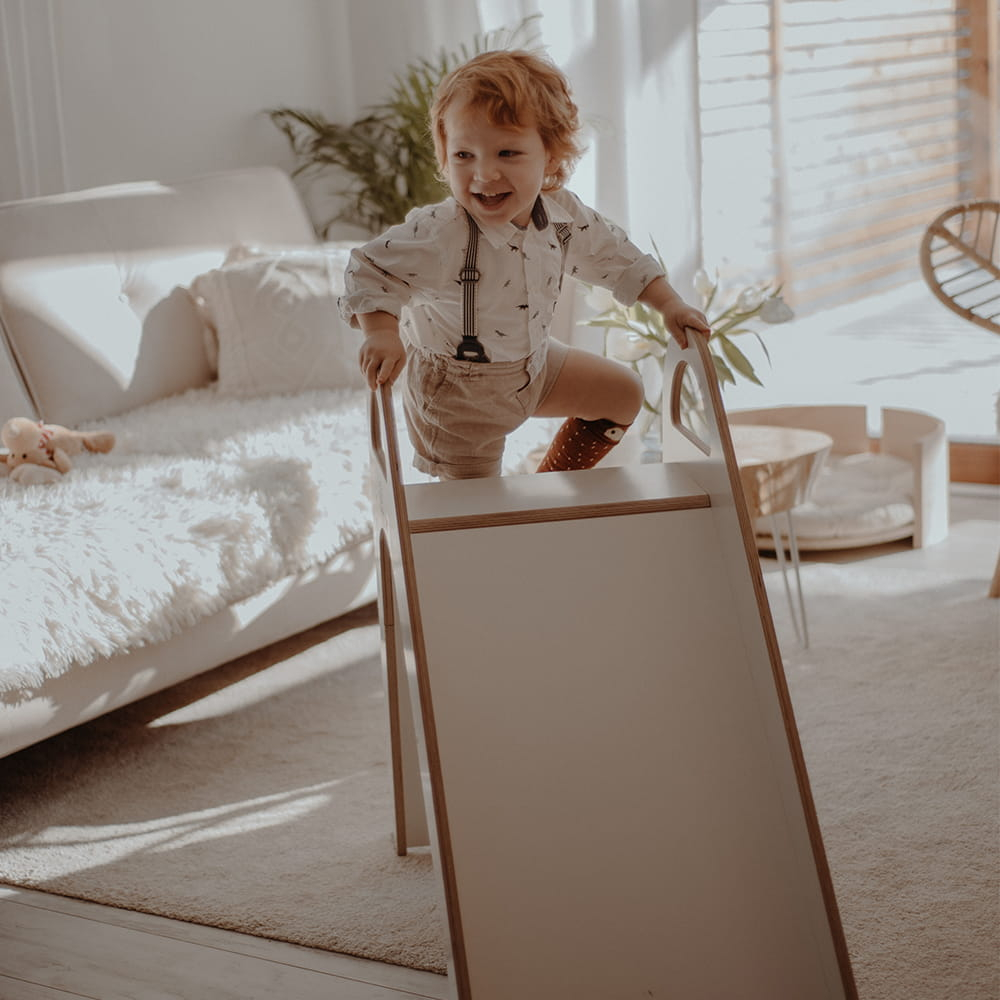 Tobogan MeowBaby Scandi Slider, Alb, Montessori - imagine 2