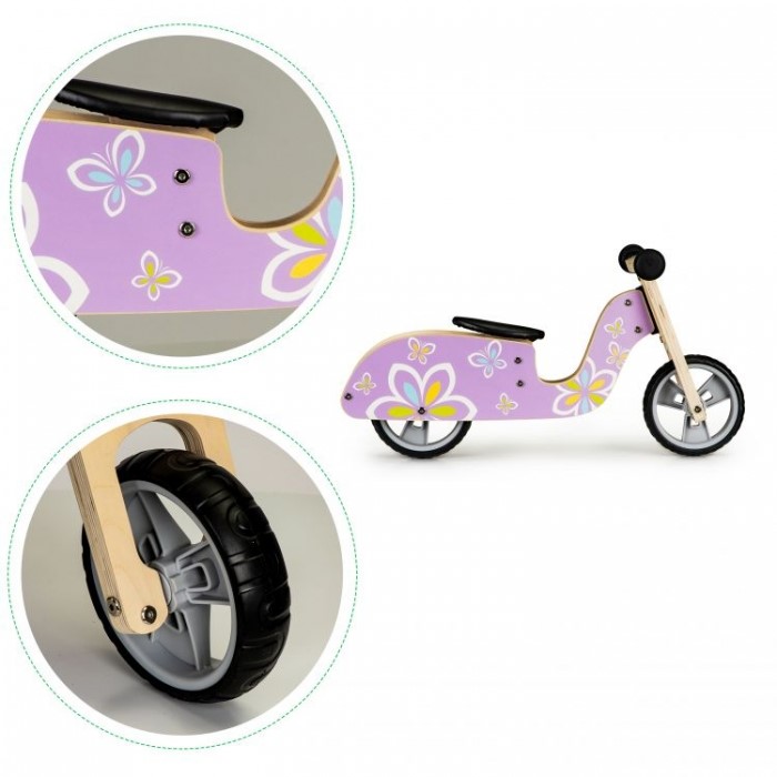 Bicicleta Ecotoys Violet, Fără Pedale, Reglabilă - imagine 4