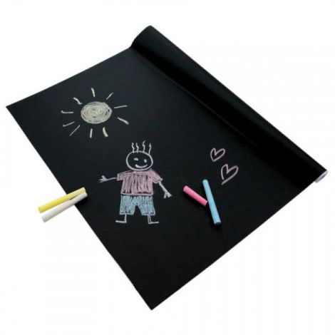 Folie Tablă Neagră Playbox cu Set Cretă Colorată