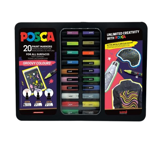 Set 20 Markere POSCA Groovy Colours Editie Limitata