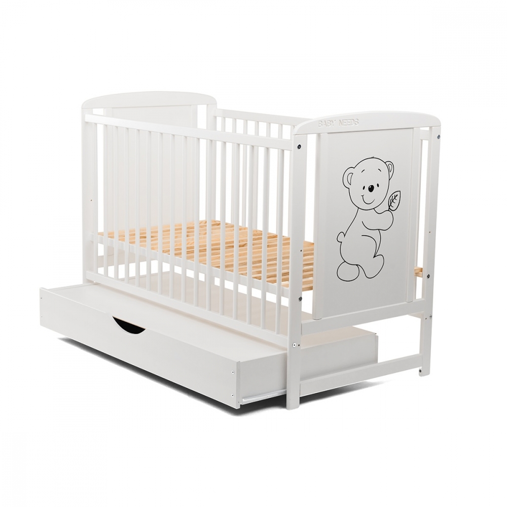 Patut Timmi Babyneeds 120x60 Alb cu Sertar - imagine 4